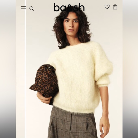 Ba&sh Fill Twisted back sweater Alpaca fur - Picture 2 of 13